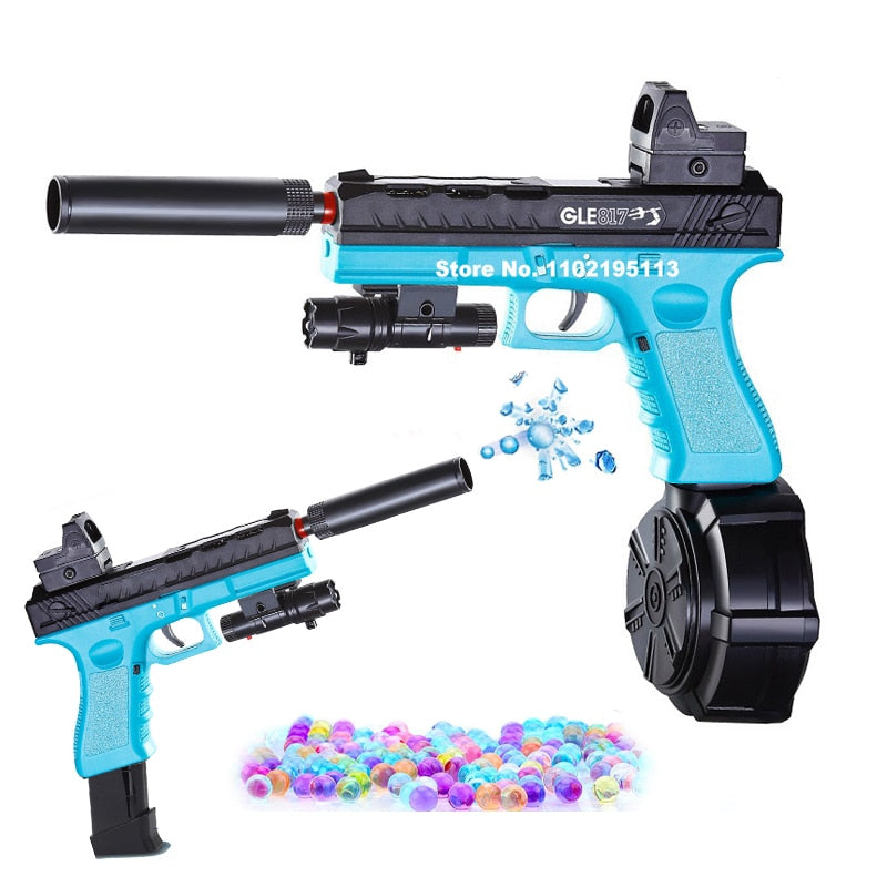 JM-X2 Gel Ball Blaster Pistol with Drum, Manual & Automatic Dual Mode,  Linked Shooting Effect with 40000 Gel Balls, Goggles for Shooting Team  Game